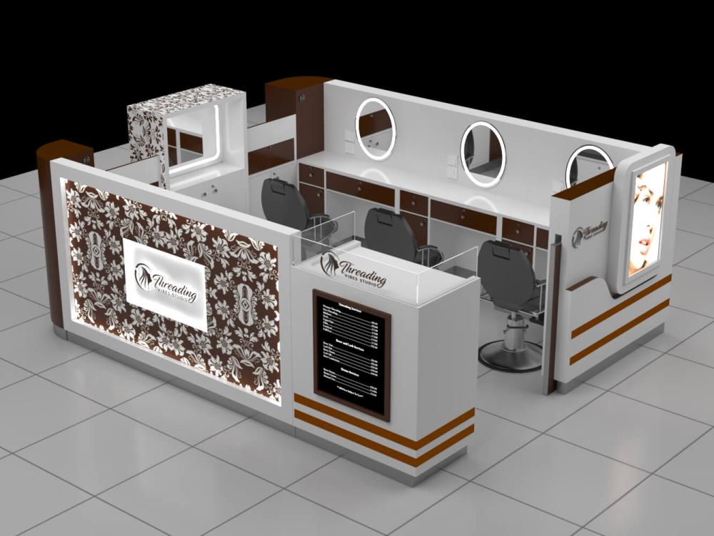 eyebrow threading kiosk