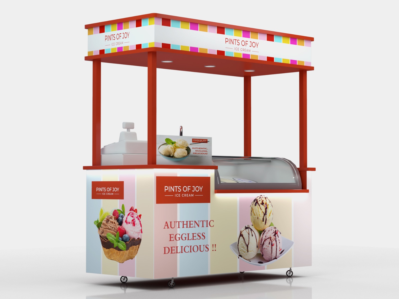  Ice Cream Removable Cart