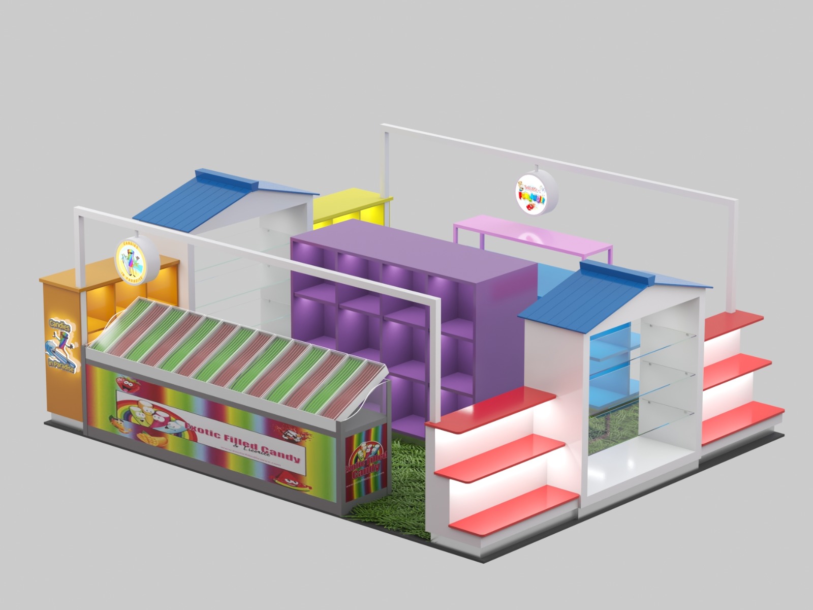 Toy Doll Colorful Display Booth 