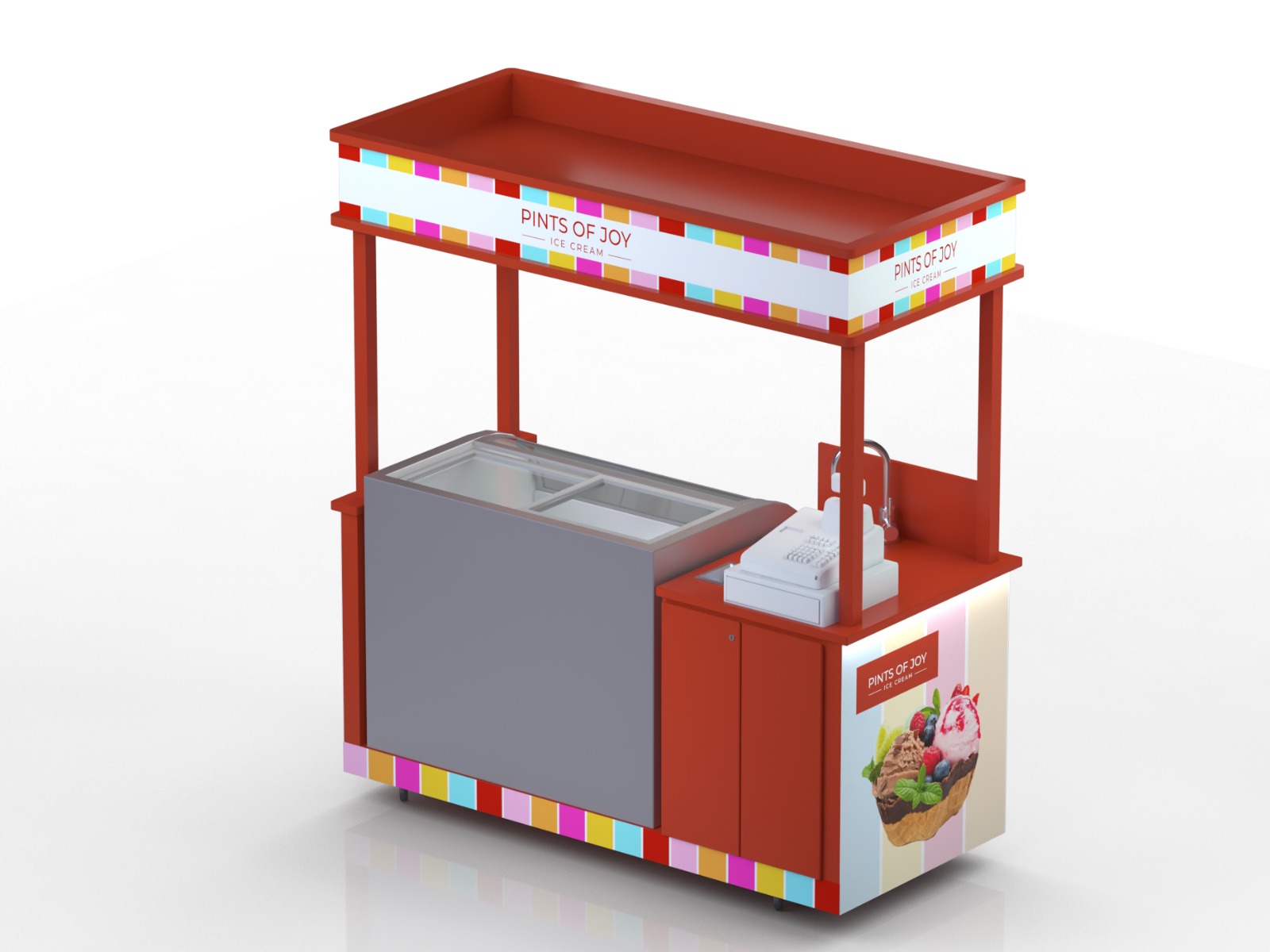  Ice Cream Removable Cart