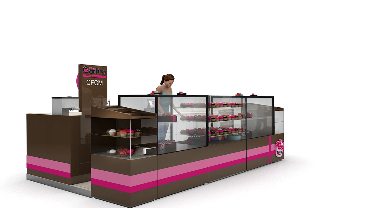 Cake Glass Display Kiosk