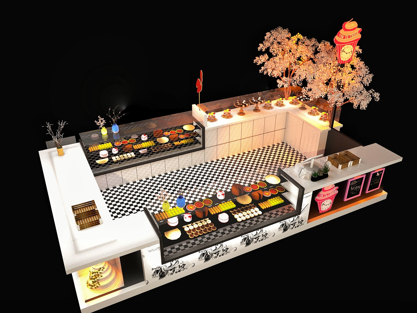Fashion Custom Cake Food Kiosk