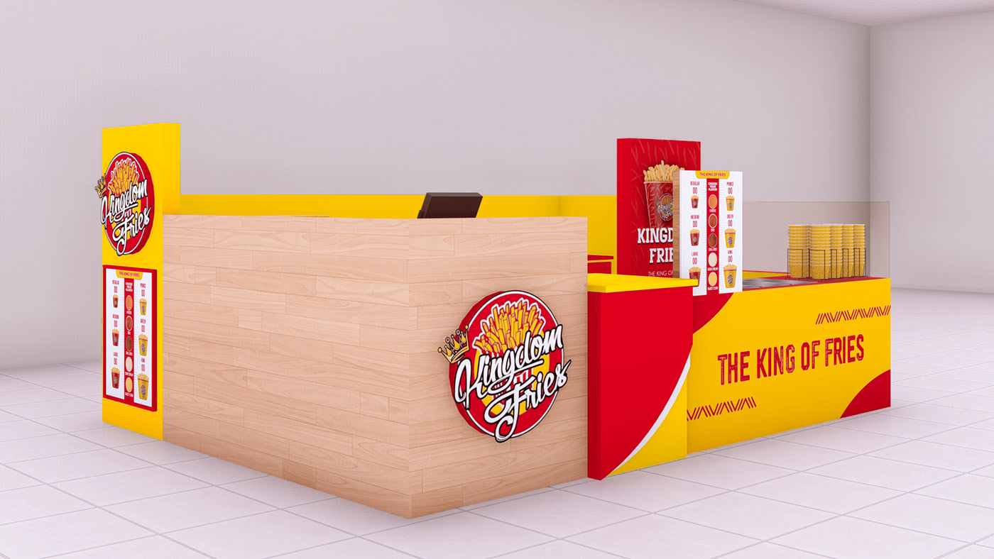 French Fries Wooden Food Kiosk 