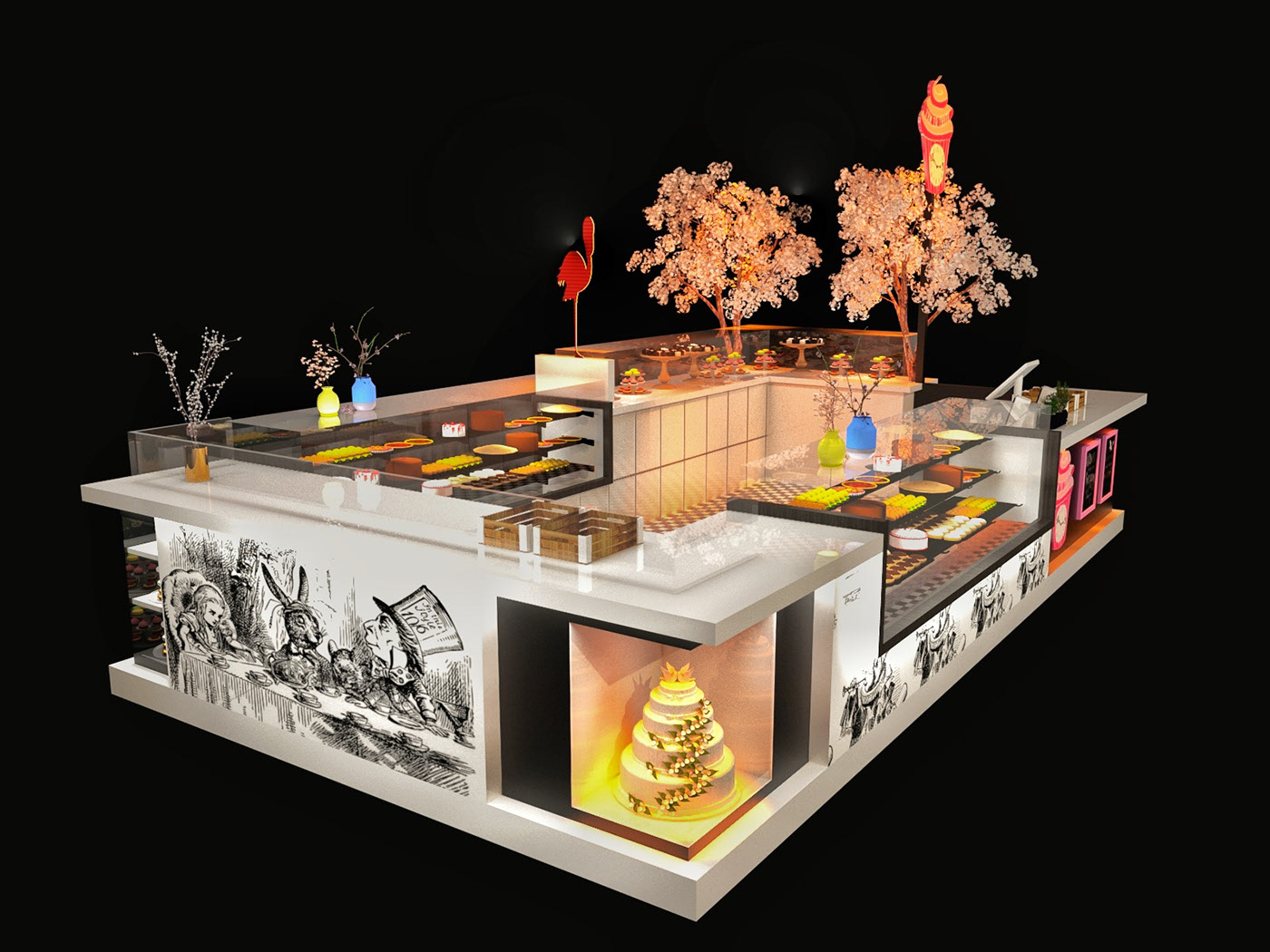 Fashion Custom Cake Food Kiosk