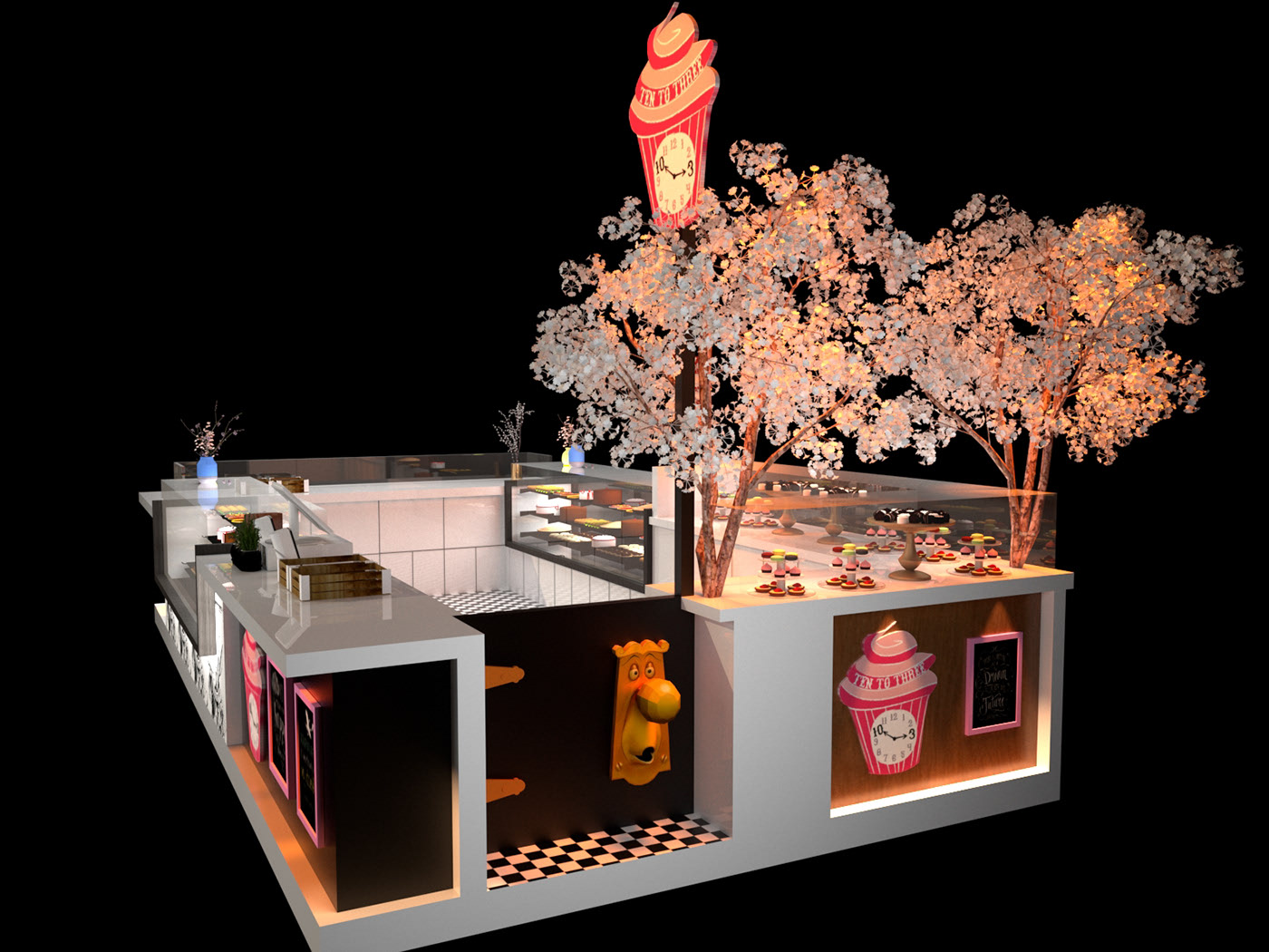 Fashion Custom Cake Food Kiosk