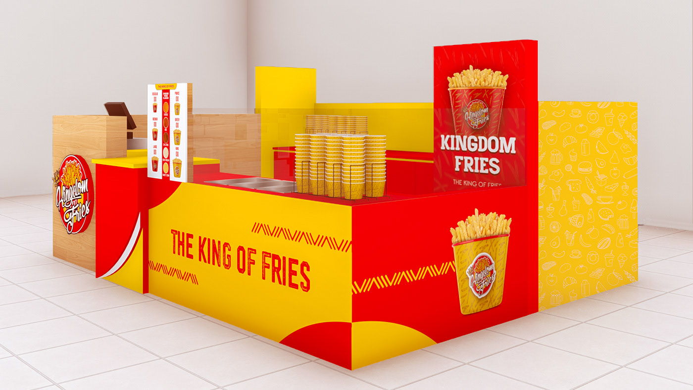 French Fries Wooden Food Kiosk 