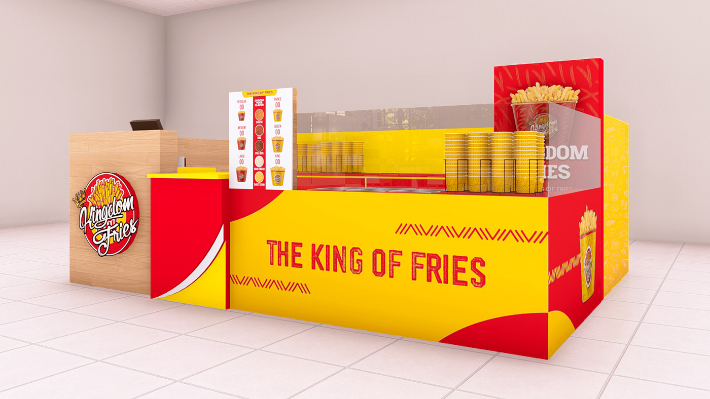 French Fries Wooden Food Kiosk 