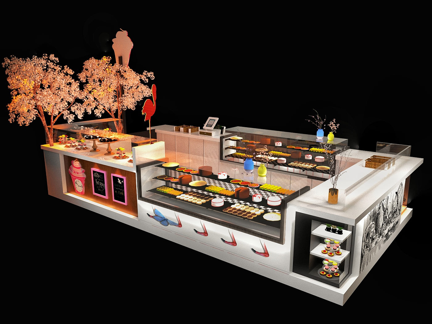 Fashion Custom Cake Food Kiosk