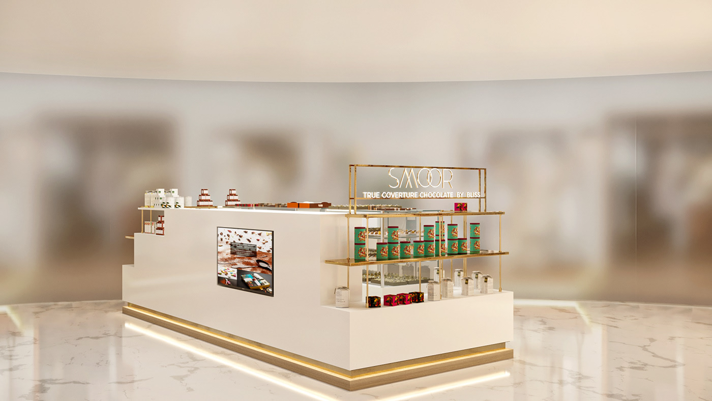 Indoor Chocolate Food Display Bar