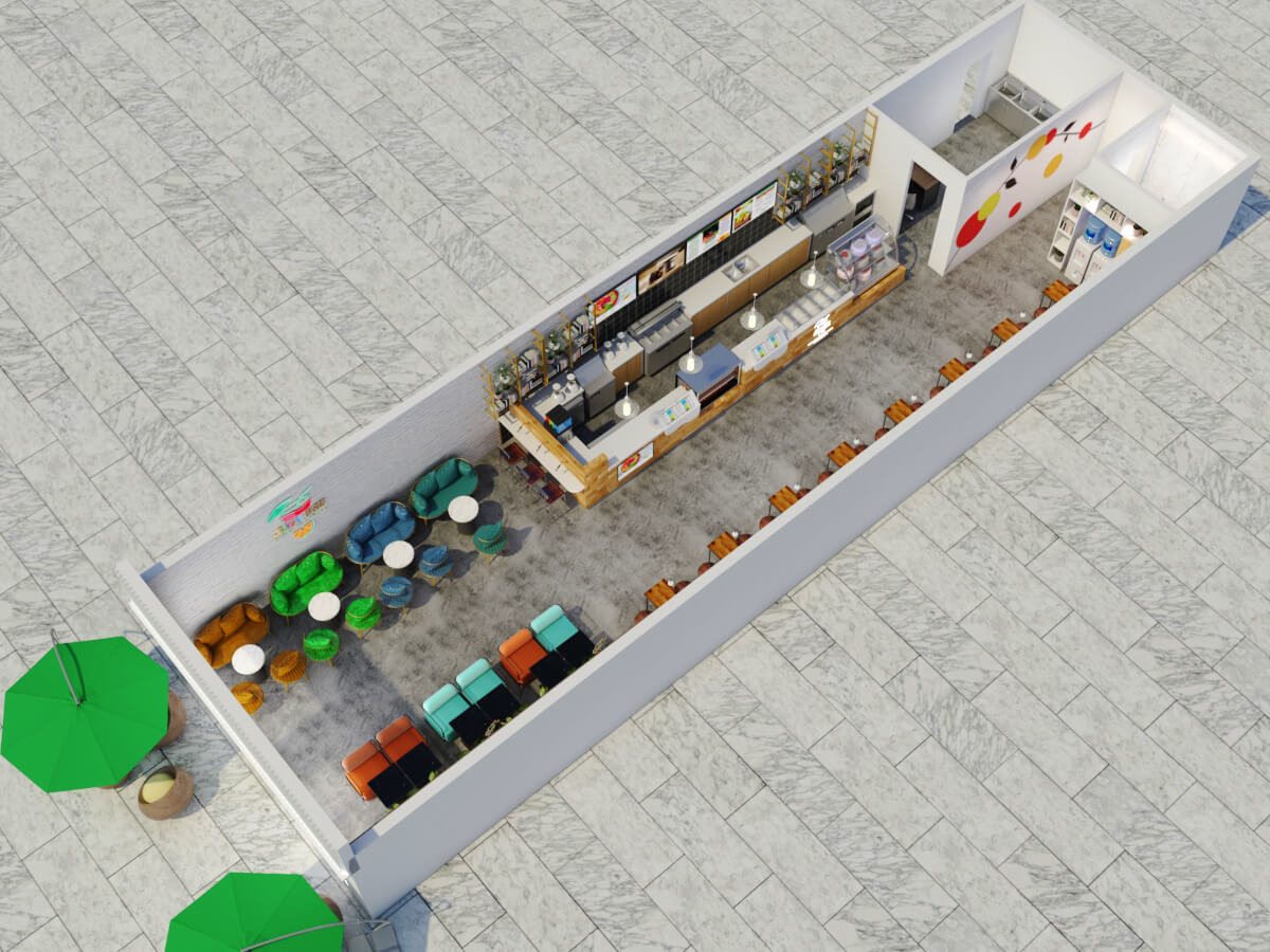 Bubble tea shop layout