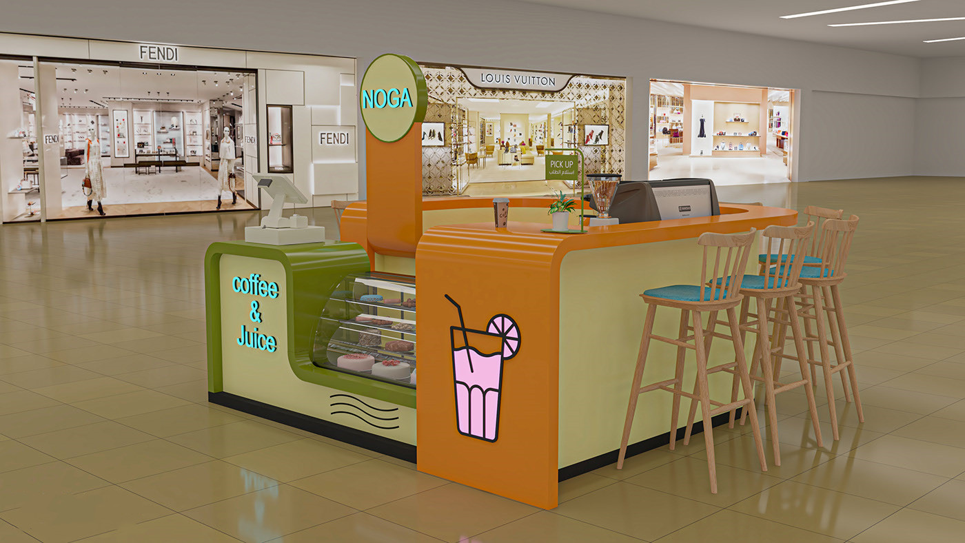 Cute Juice Coffee Drinks Kiosk