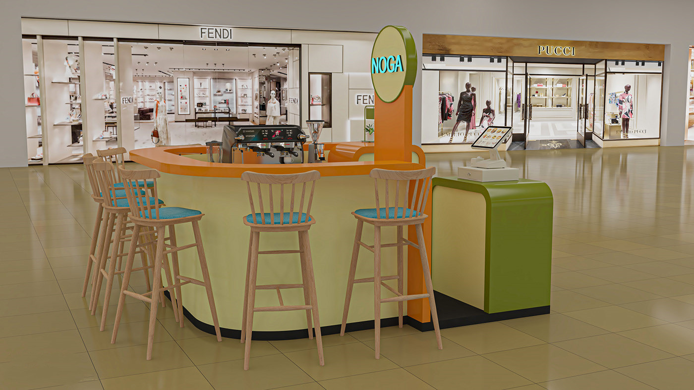 Cute Juice Coffee Drinks Kiosk