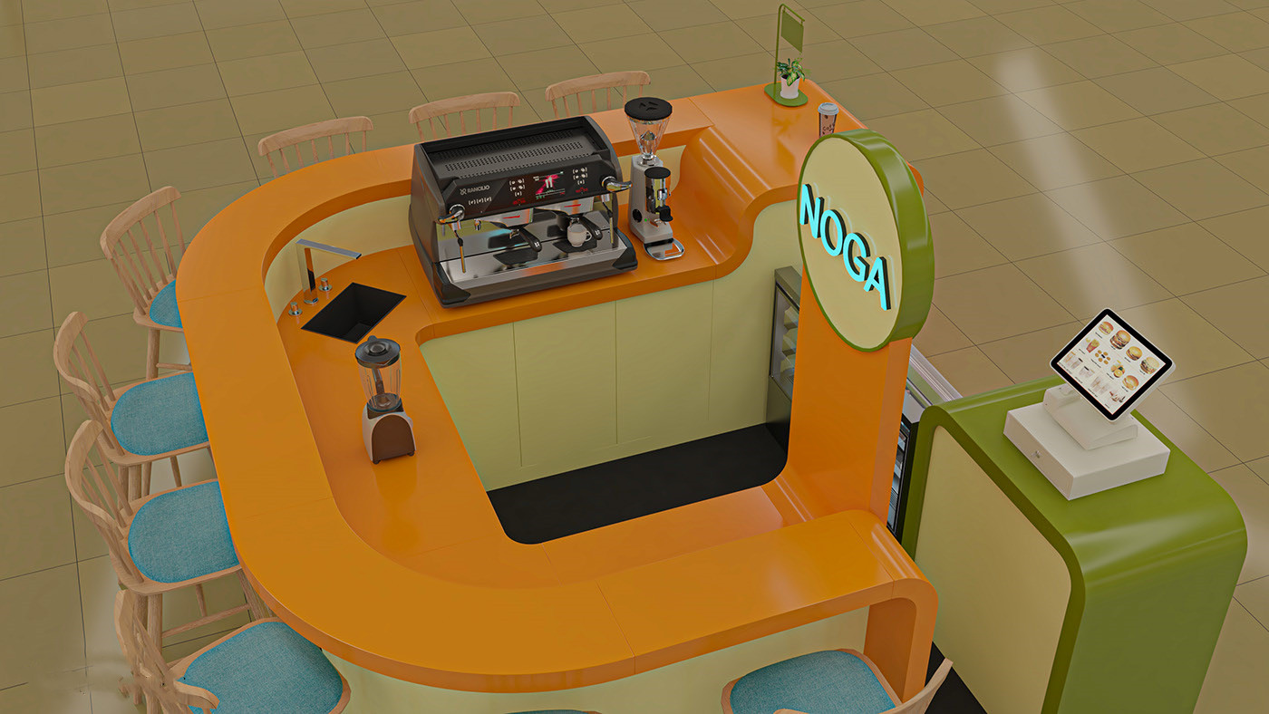 Cute Juice Coffee Drinks Kiosk