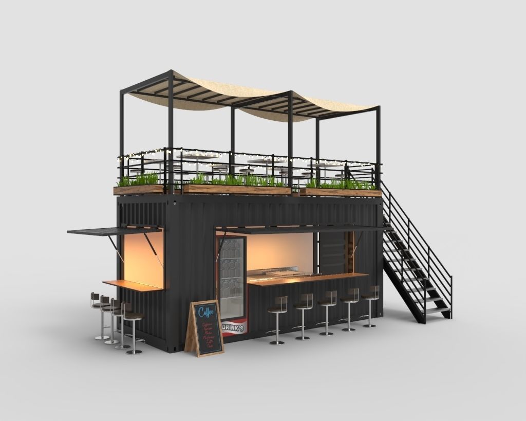 Retro Outdoor Cafe Kiosk