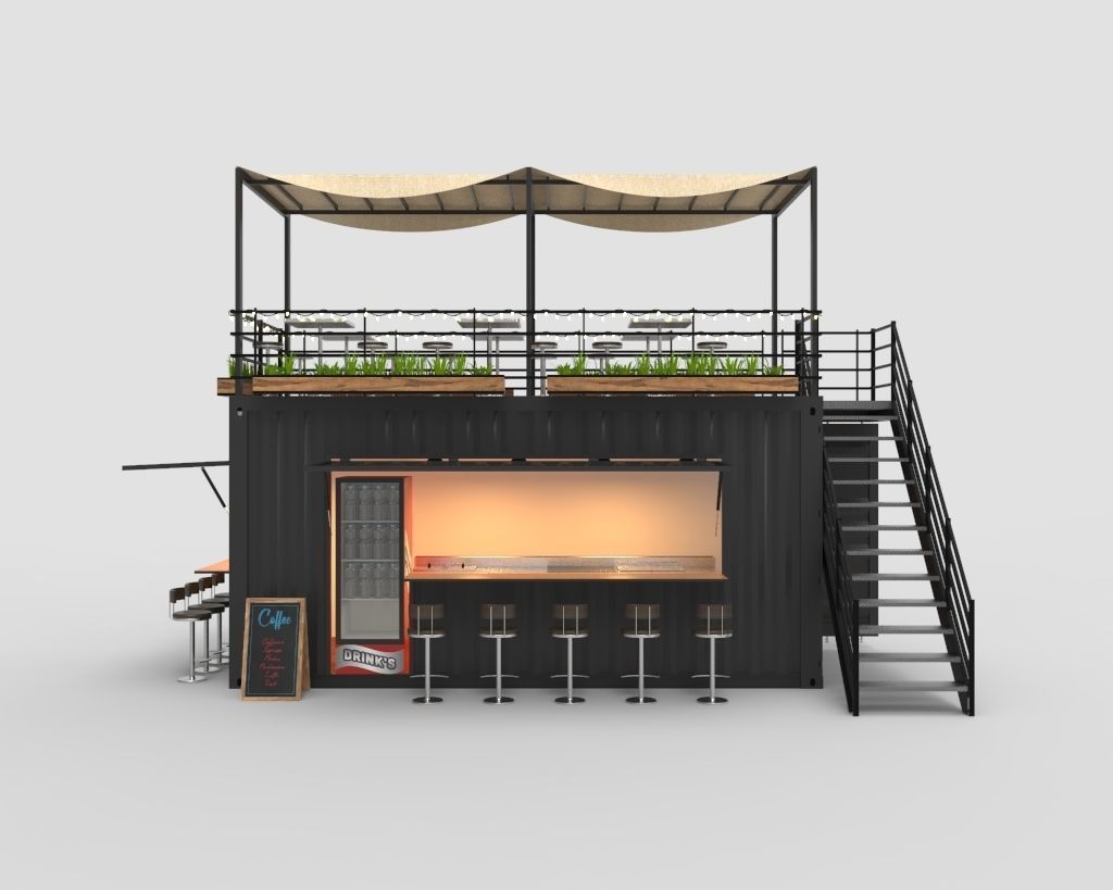 Retro Outdoor Cafe Kiosk
