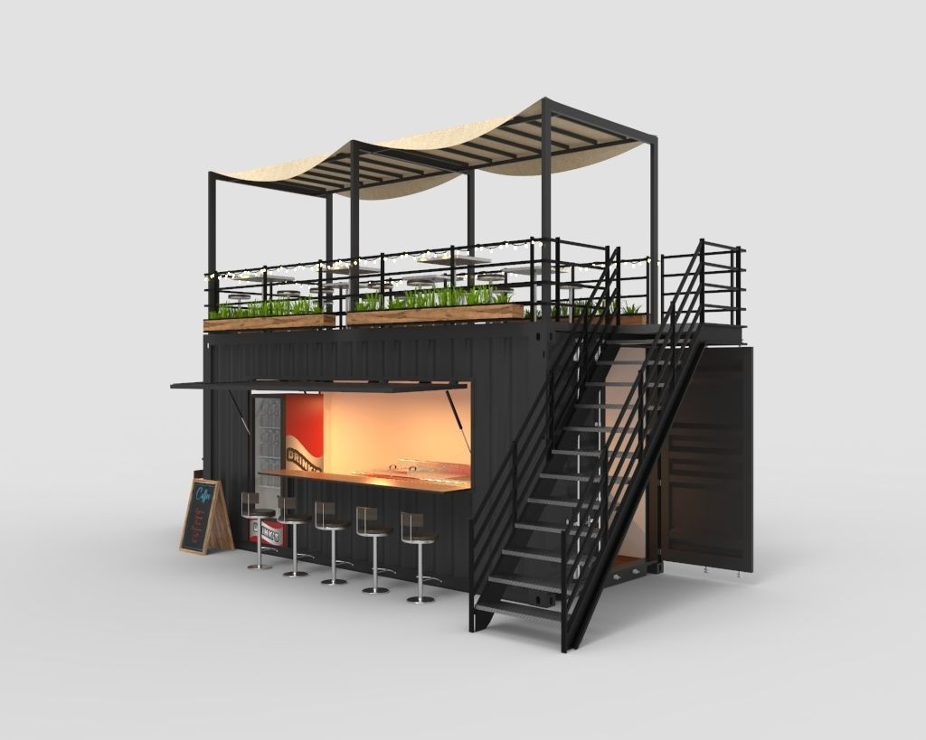 Retro Outdoor Cafe Kiosk