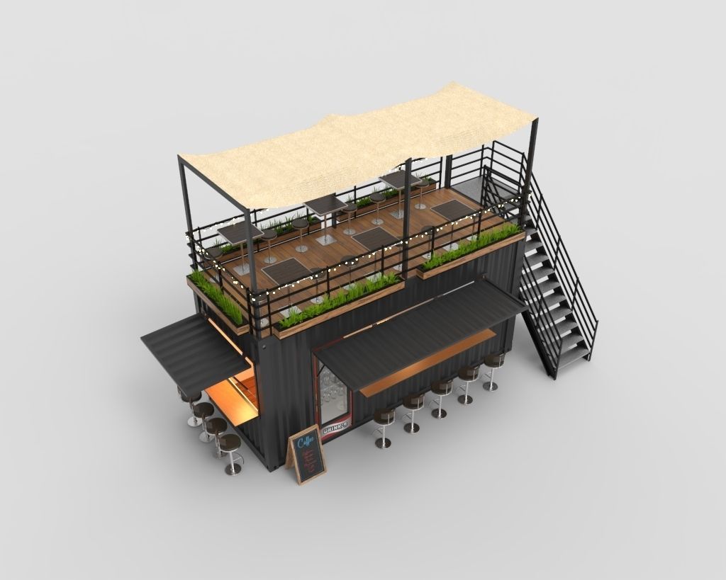 Retro Outdoor Cafe Kiosk