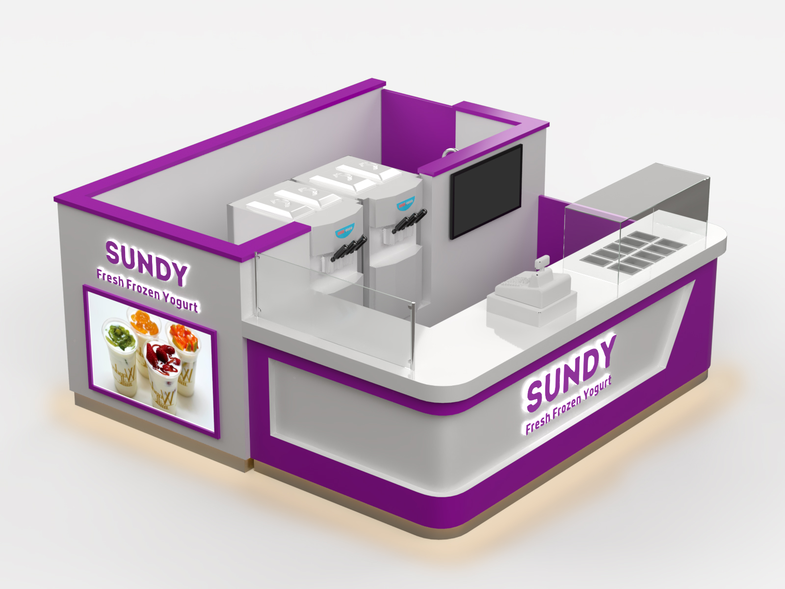 Frozen yogurt kiosk