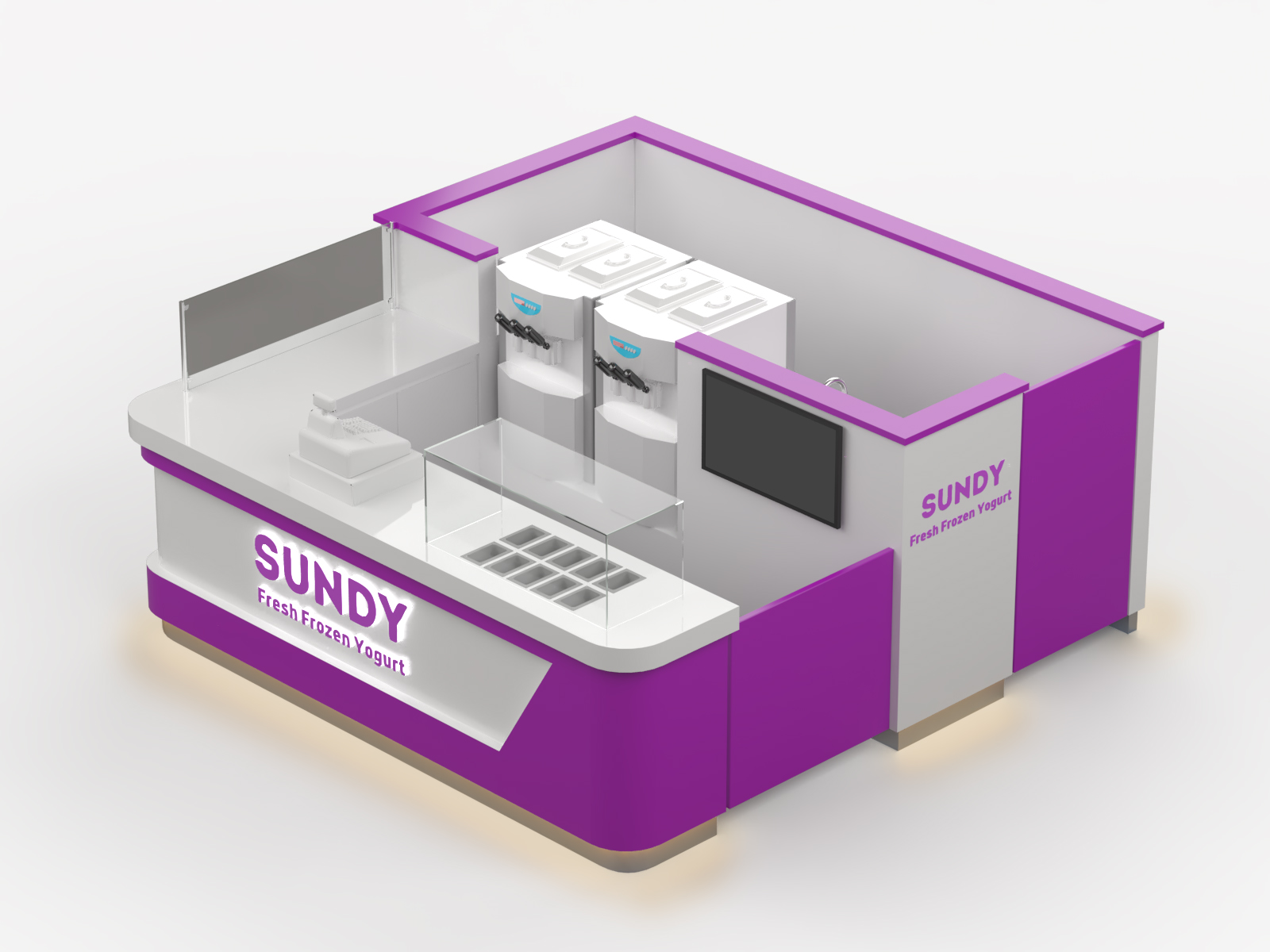 Frozen yogurt kiosk