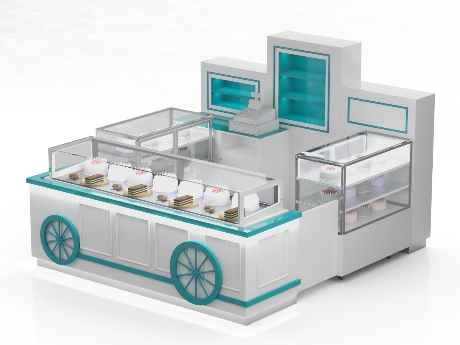 Elegant Display Cake Kiosk 