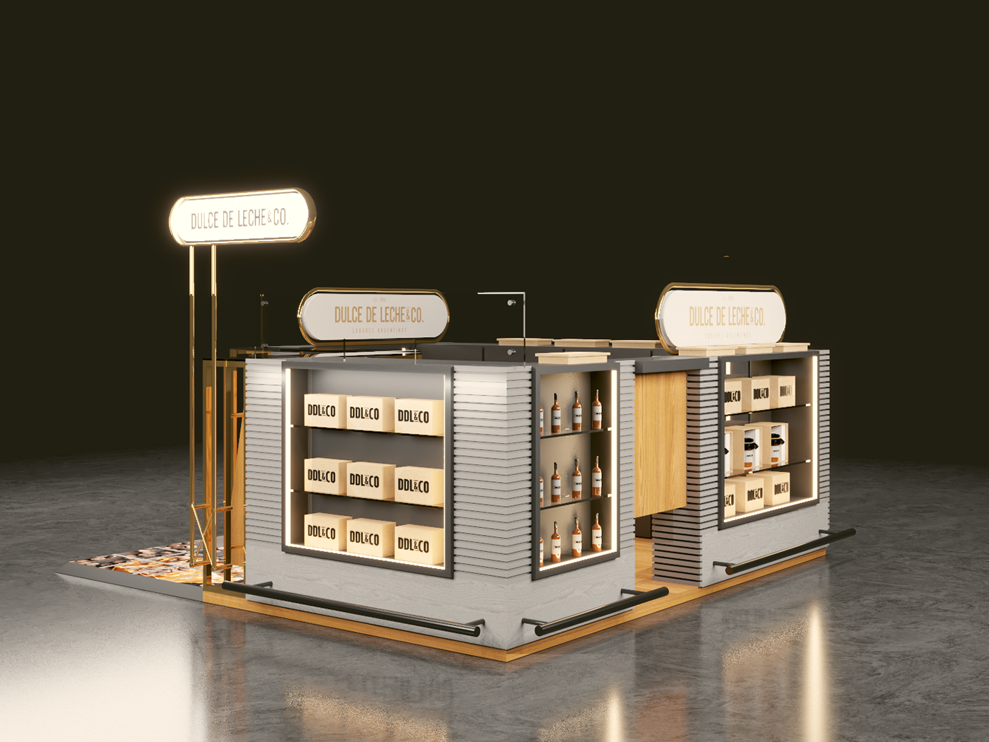 Elegant Wine Display Kiosk 