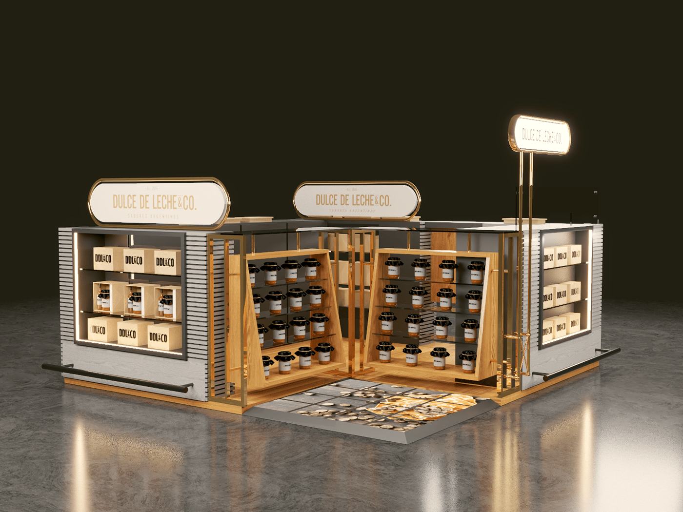 Elegant Wine Display Kiosk 