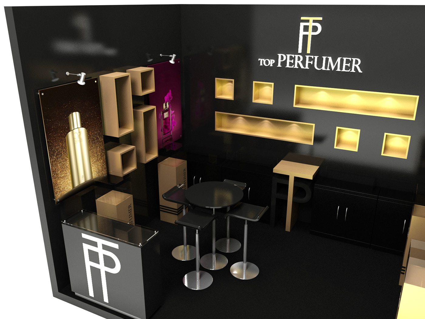 Perfume display booth