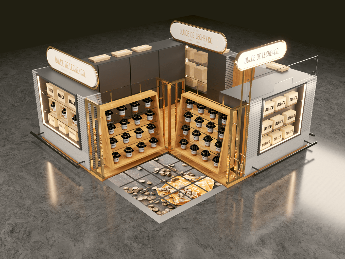 Elegant Wine Display Kiosk 