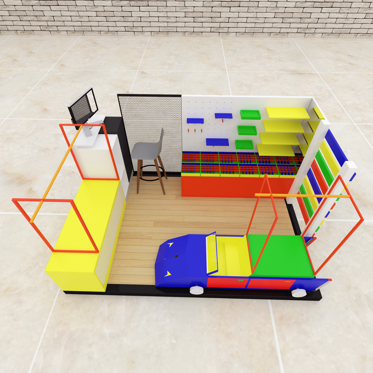 Colorful Toy Retail Kiosk