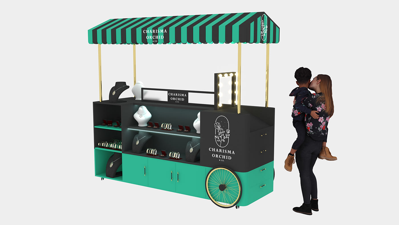 Sliver Retail Display Cart