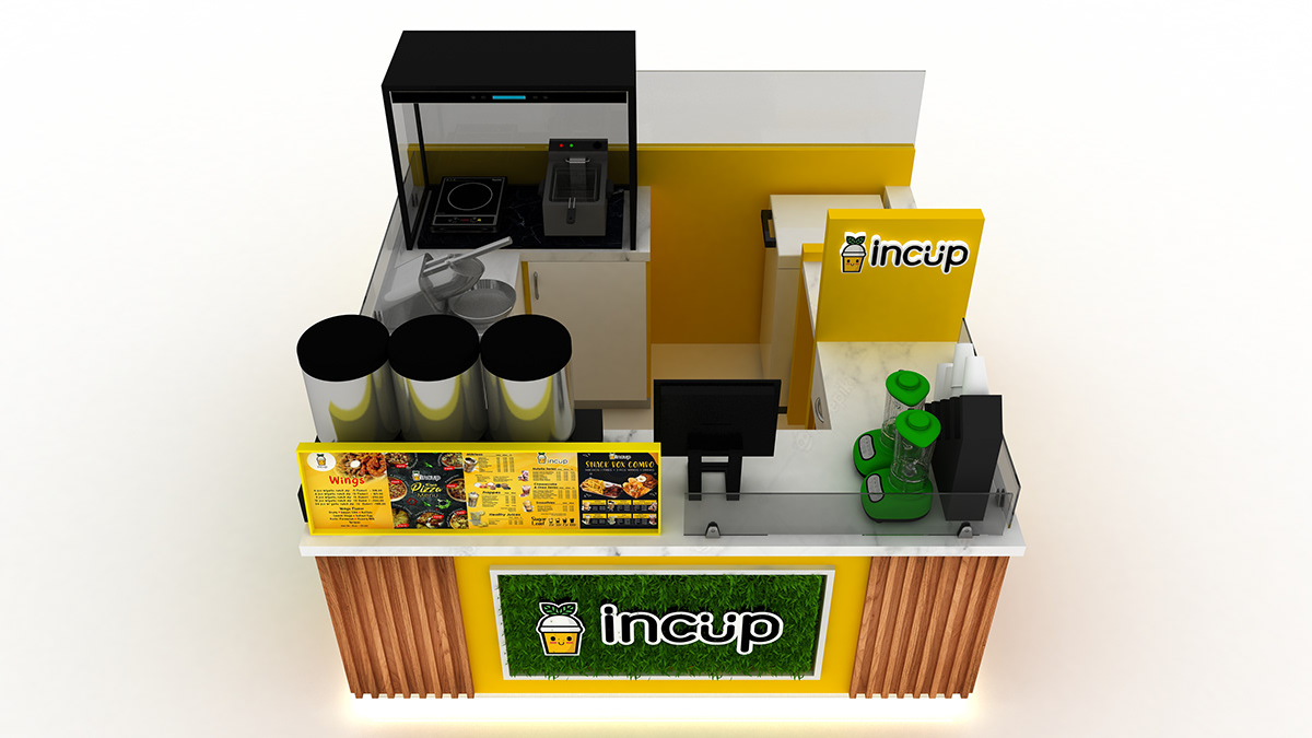 3D Cute Juice Kiosk