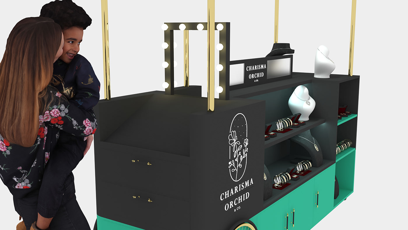 Sliver Retail Display Cart