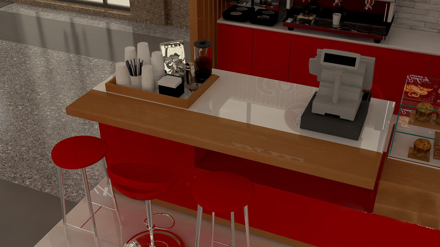 Inside Food Shop Counter
