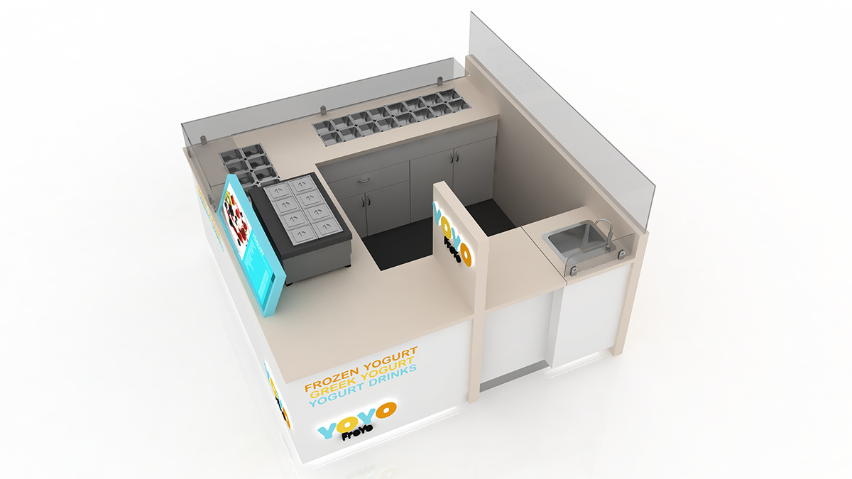 frozen yogurt kiosk