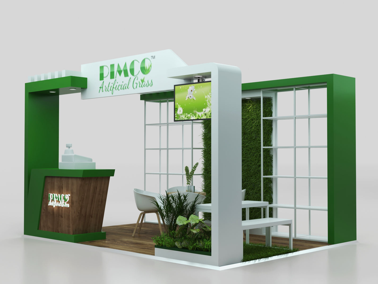 artificial grass kiosk