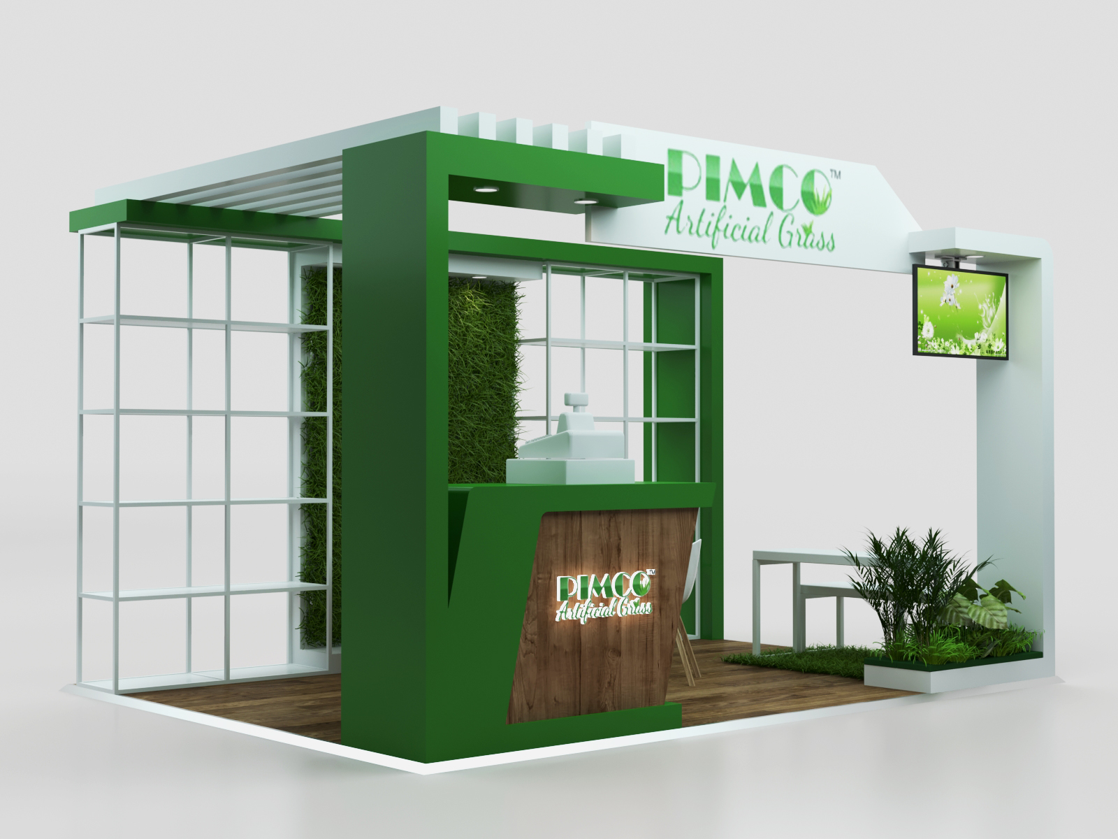 artificial grass booth