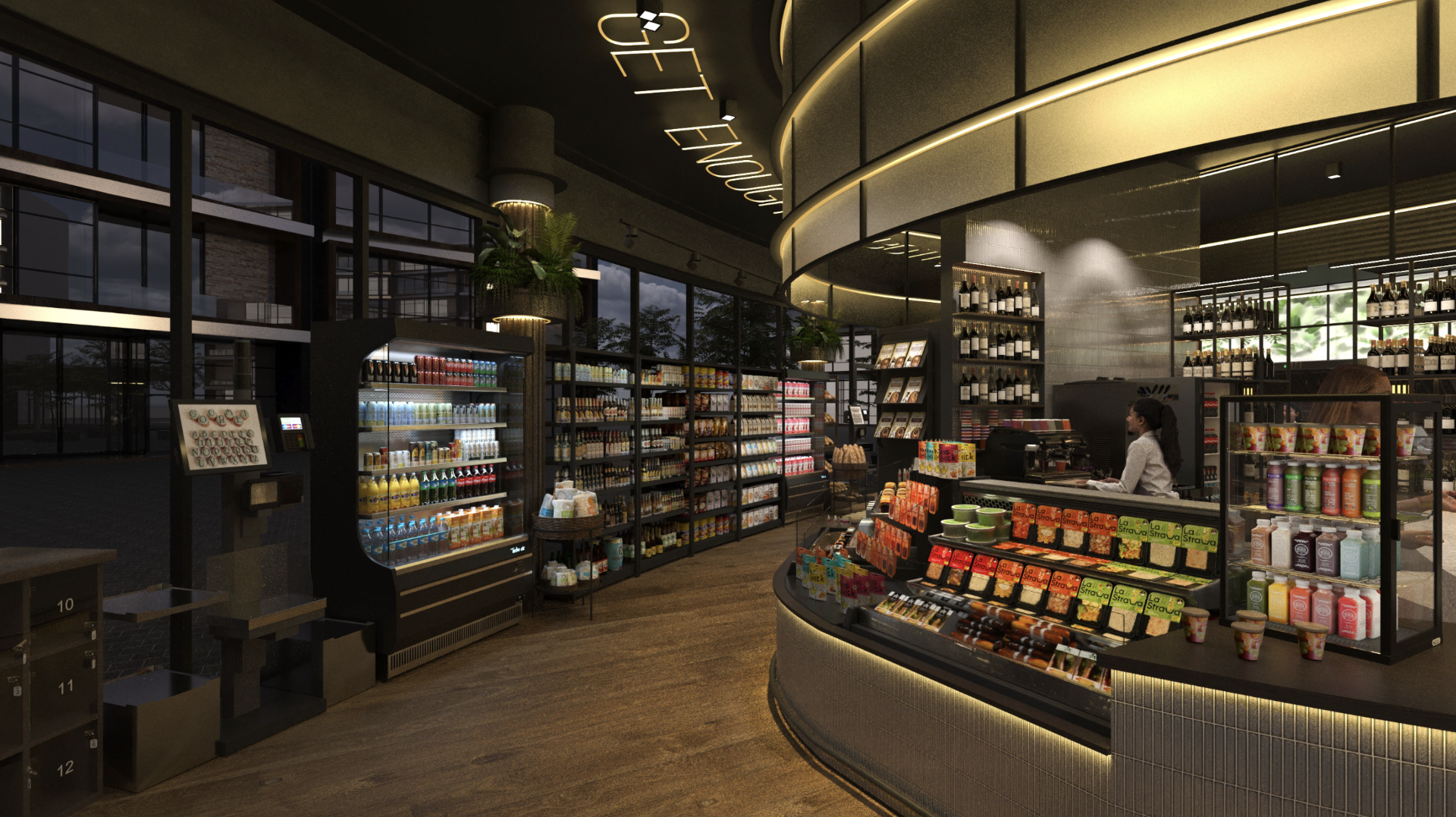 cafe-grocery hybird store design