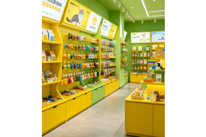 Finished Store Tour – Yellow & Green Pet Shop Full Display Cabinets Real Site Shots
