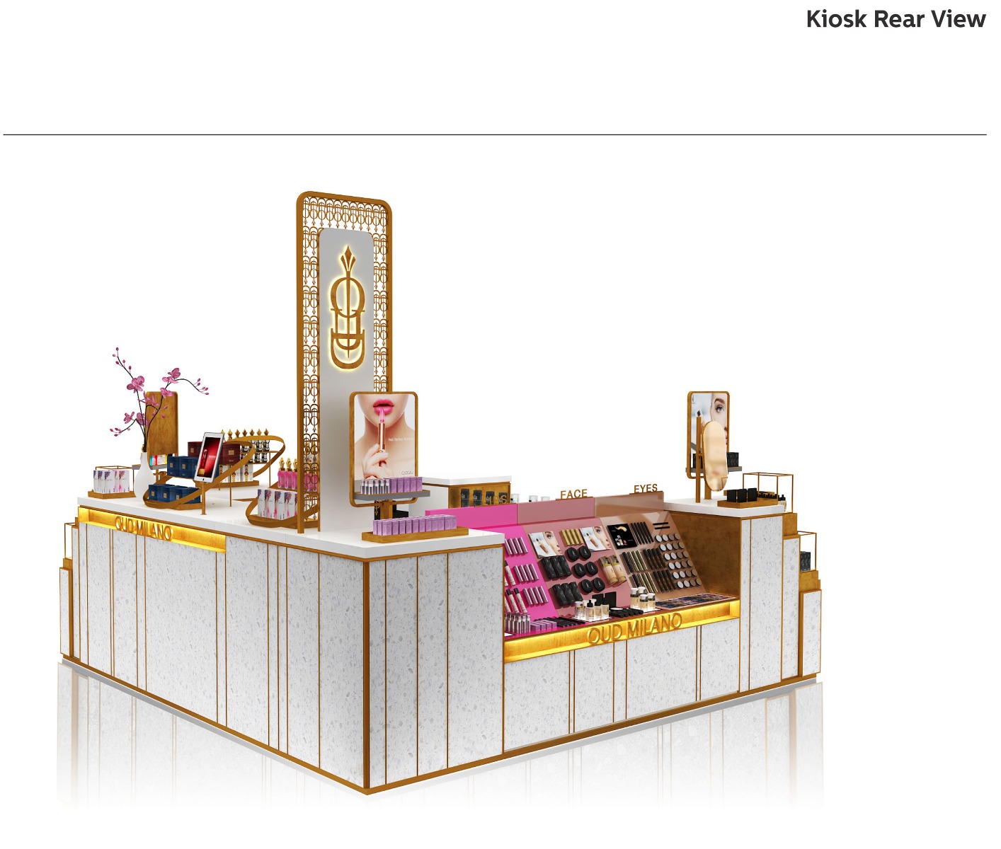 perfume display kiosk