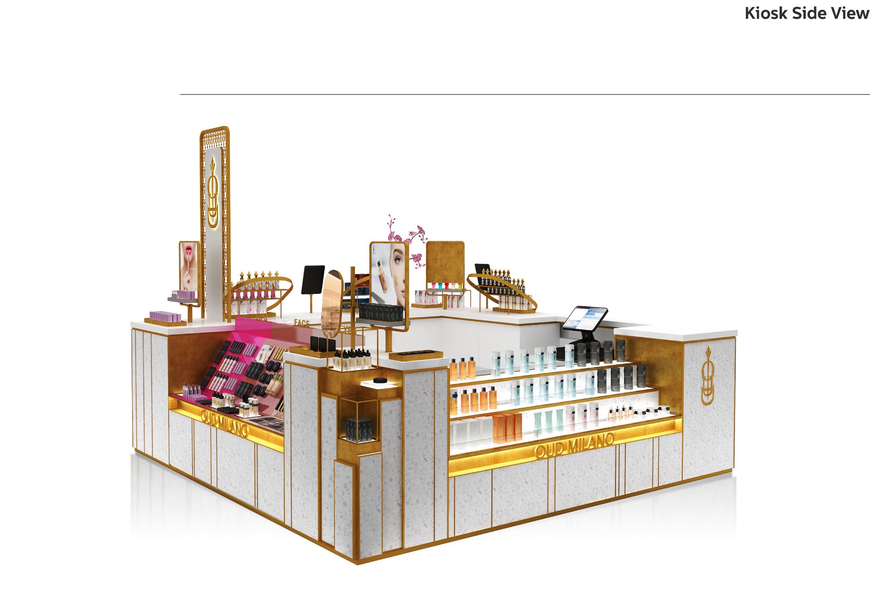 perfume display kiosk