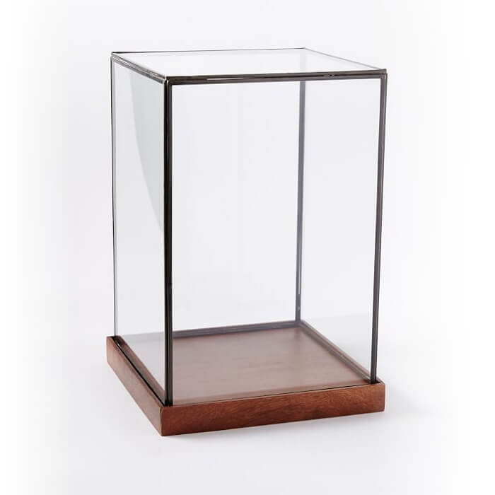wood glass countertop display box