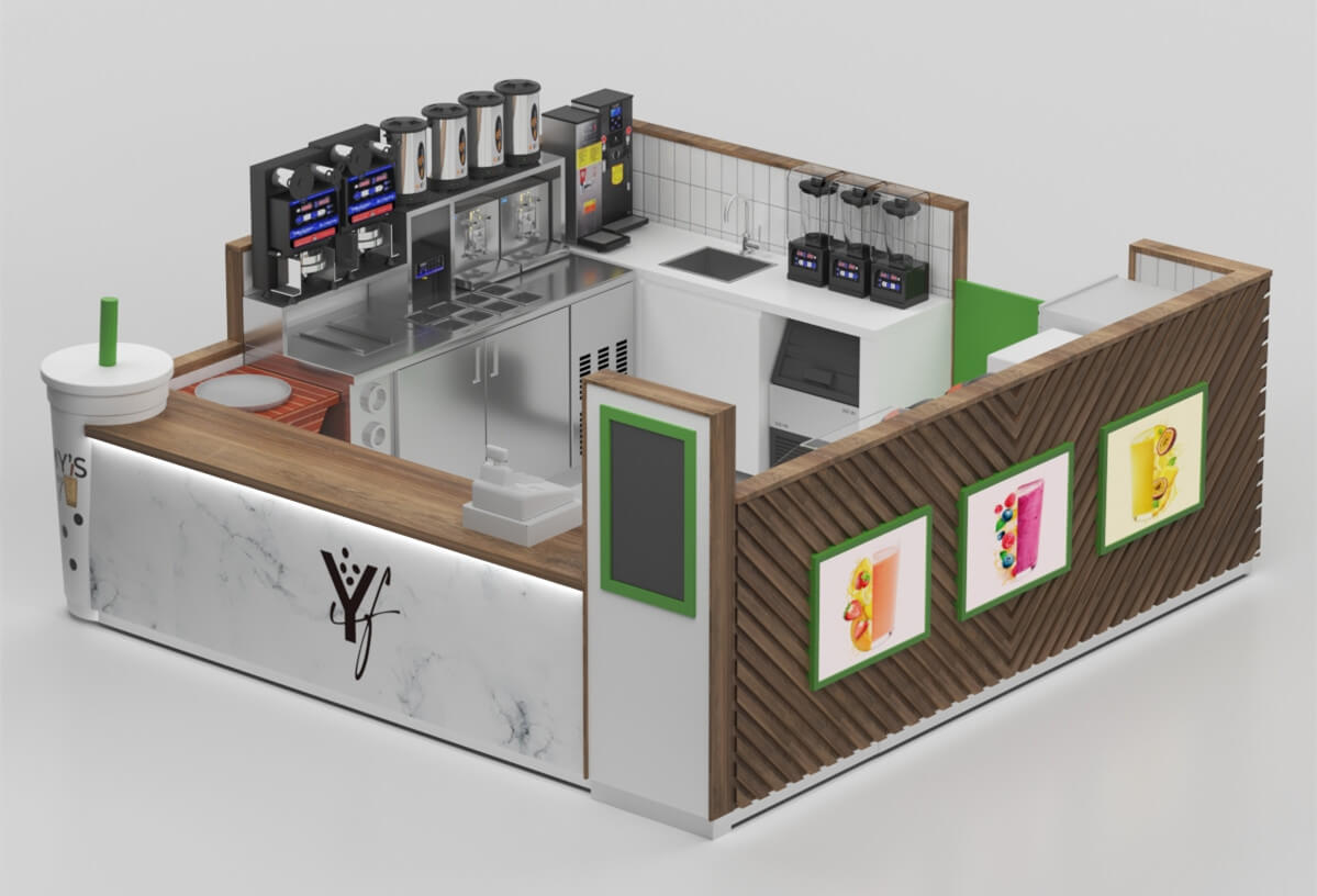 ant display bubble tea kiosk