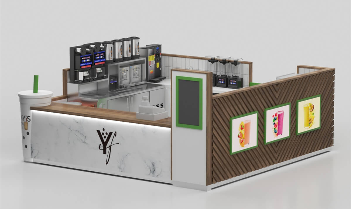 ant display bubble tea kiosk