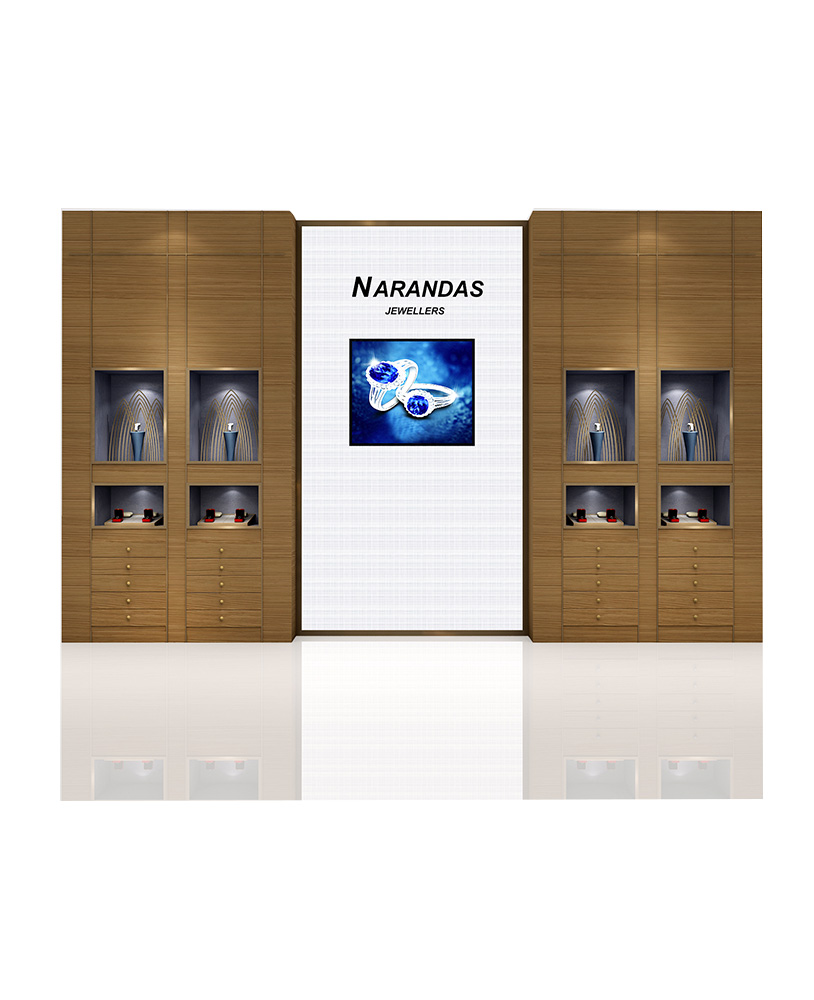jewelry store wall display cabinet