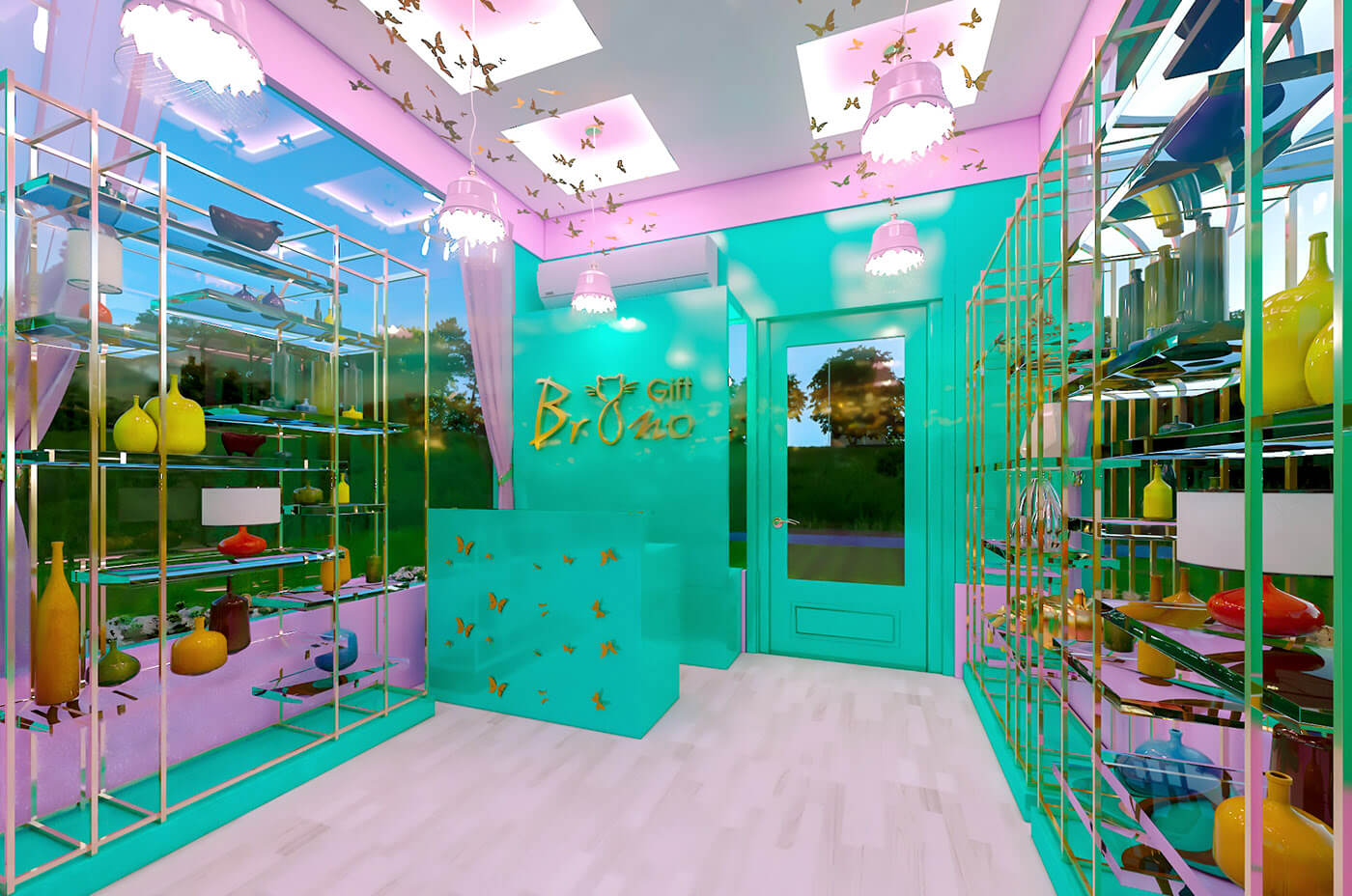 outdoor gift kiosk