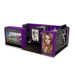 Creative hair straightener kiosk hair salon studio with hair extension showcase