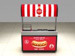 Stainless steel hot dog cart | outdoor snack stall supplier