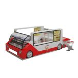 Fancy car shape bakery display booth fast food kiosk used in shopping mall