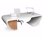 Corian Office Desk , Organic Shape Solid Surface Manager Office Table For Sale