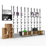 Retail Shoe Display Racks, Metal Shoe Display Pod Stand with Advertising Light Box 